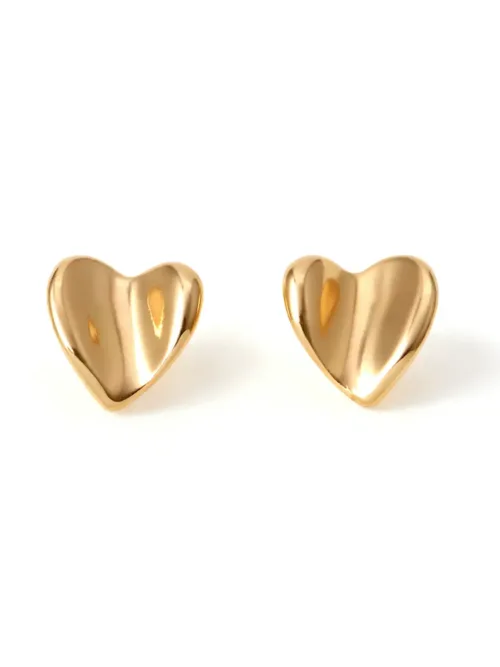 2025sHeart Shaped Earrings Gold