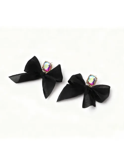 Bow Princess Cut Diamond Earrings