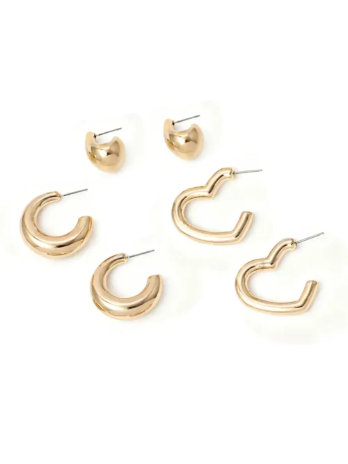 14K Gold Earrings Set