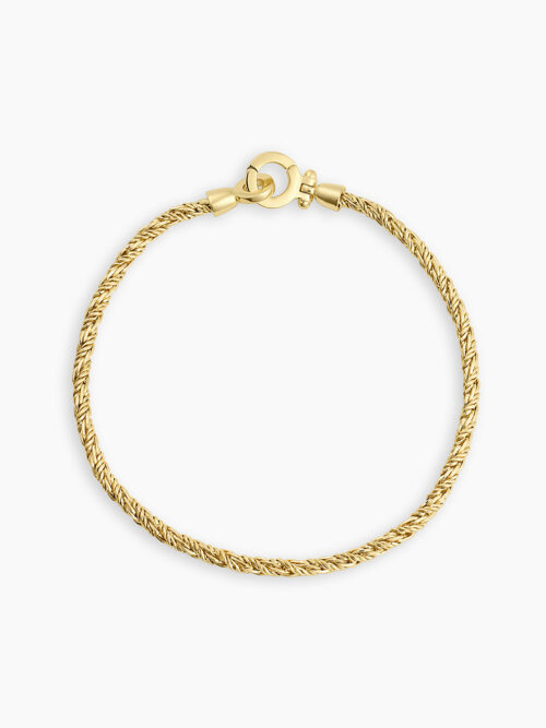18k Gold Plated Brass Bracelet Elegant Rope Detail