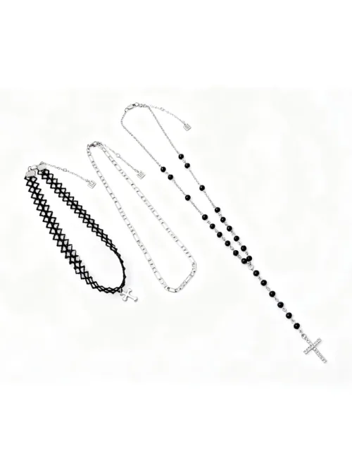 Silver Cross Necklace Set 2025s