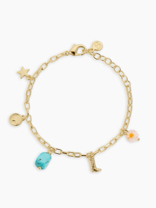 Turquoise 14K Gold Plated Pendant Chain