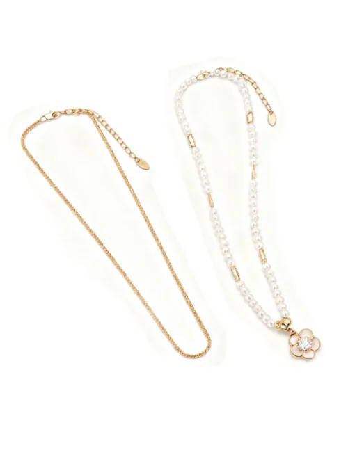 Flower Diamond Couple Necklaces