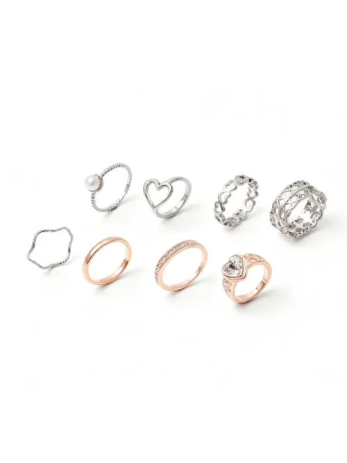 Gold Silver Rings Set 2025s