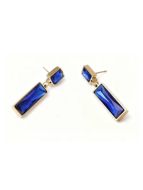14K Gold Sapphire Earrings Mens