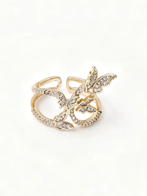 Gold Butterfly Rings With Diamonds