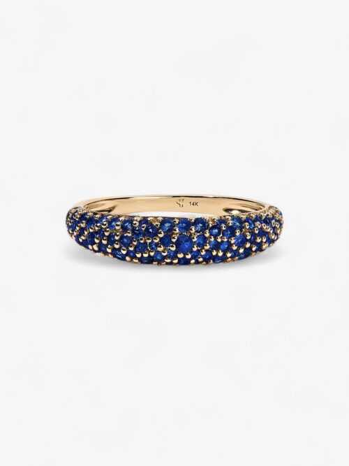 Gold Plated Blue Sapphire Dome Ring