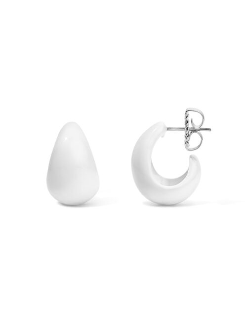 Enamel Teardrop Shaped Pearl Drop Earrings